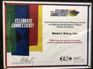 We're thrilled to announce that Wade's Dairy have been recognized by The Connecticut Economic Resource Center and Metropolitan/Bridgeport Region. 
